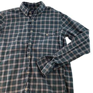 J Crew Plaid Flannel Shirt Slim Button Down Long Sleeve Mens Size M